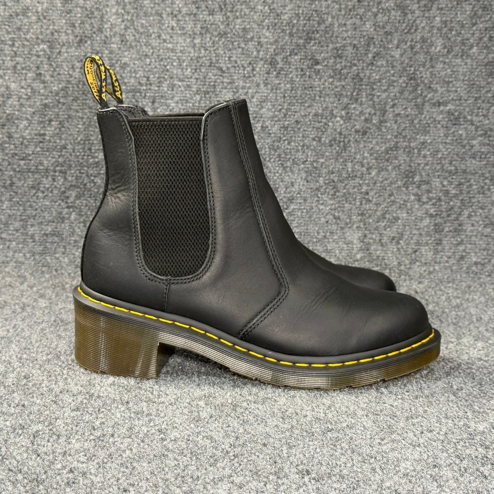 Dr. Martens Cadence Heeled Chelsea Boot Women 11 Black Leather Retro Rustic Moto